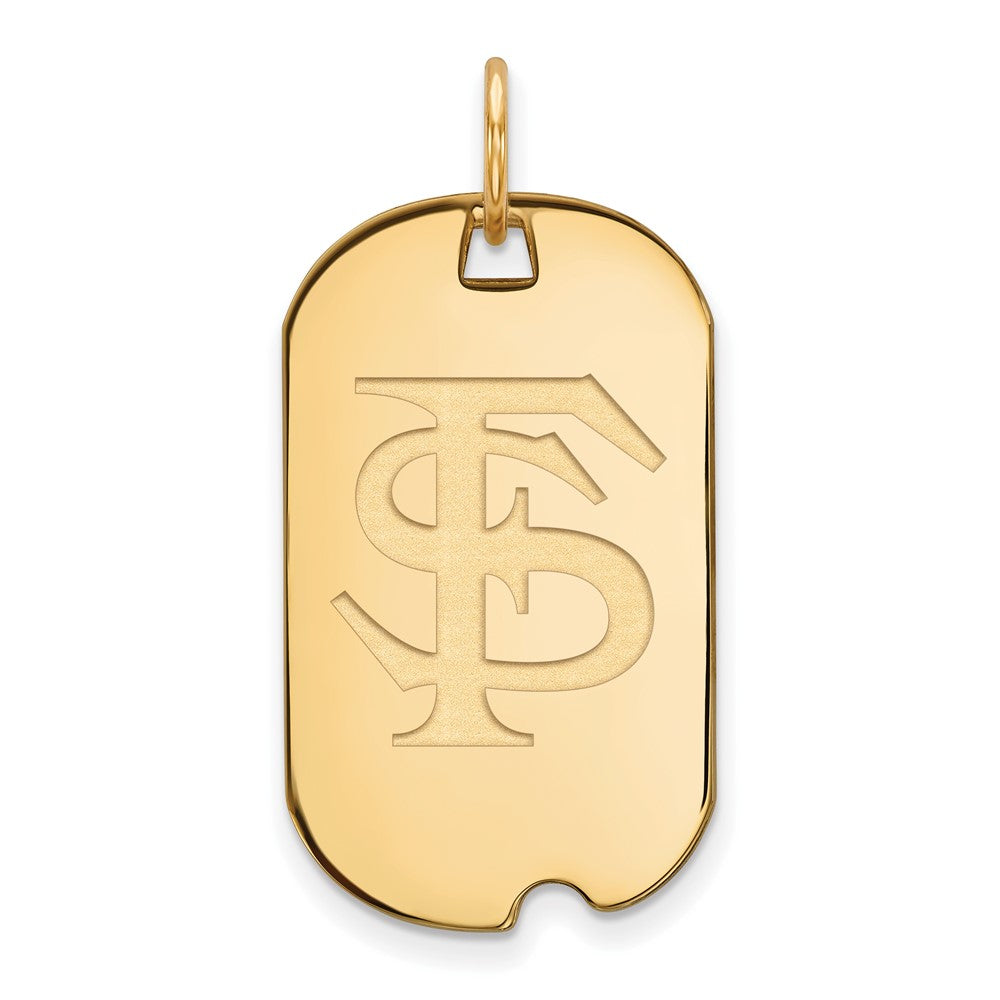 Gold Plated Sterling Silver Logoart Florida State University F S Small Dog Tag Pendant