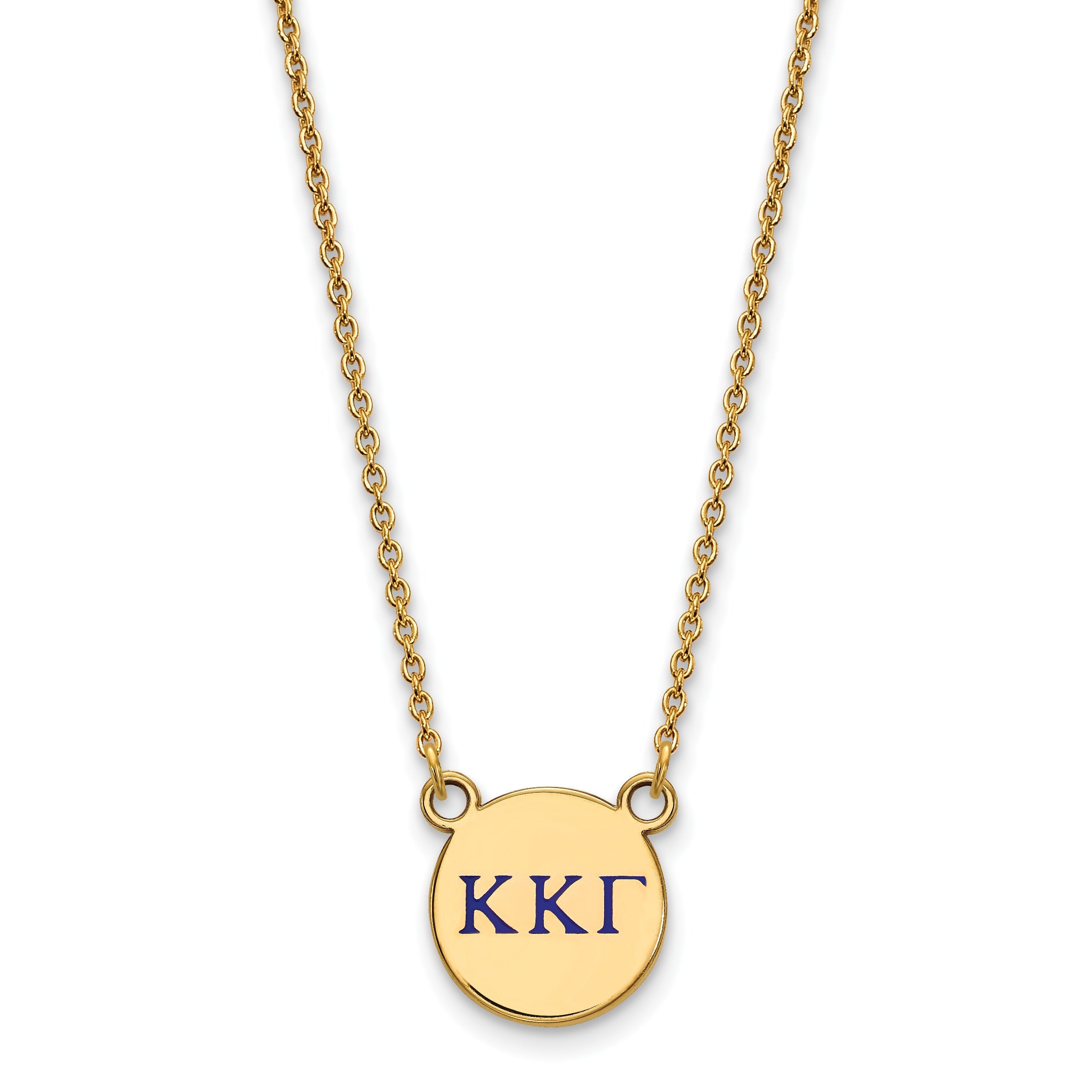 Gold Plated Sterling Silver Logoart Kappa Gamma Sorority Greek Letters Small Color Enamel Pendant 18 Inch Necklace
