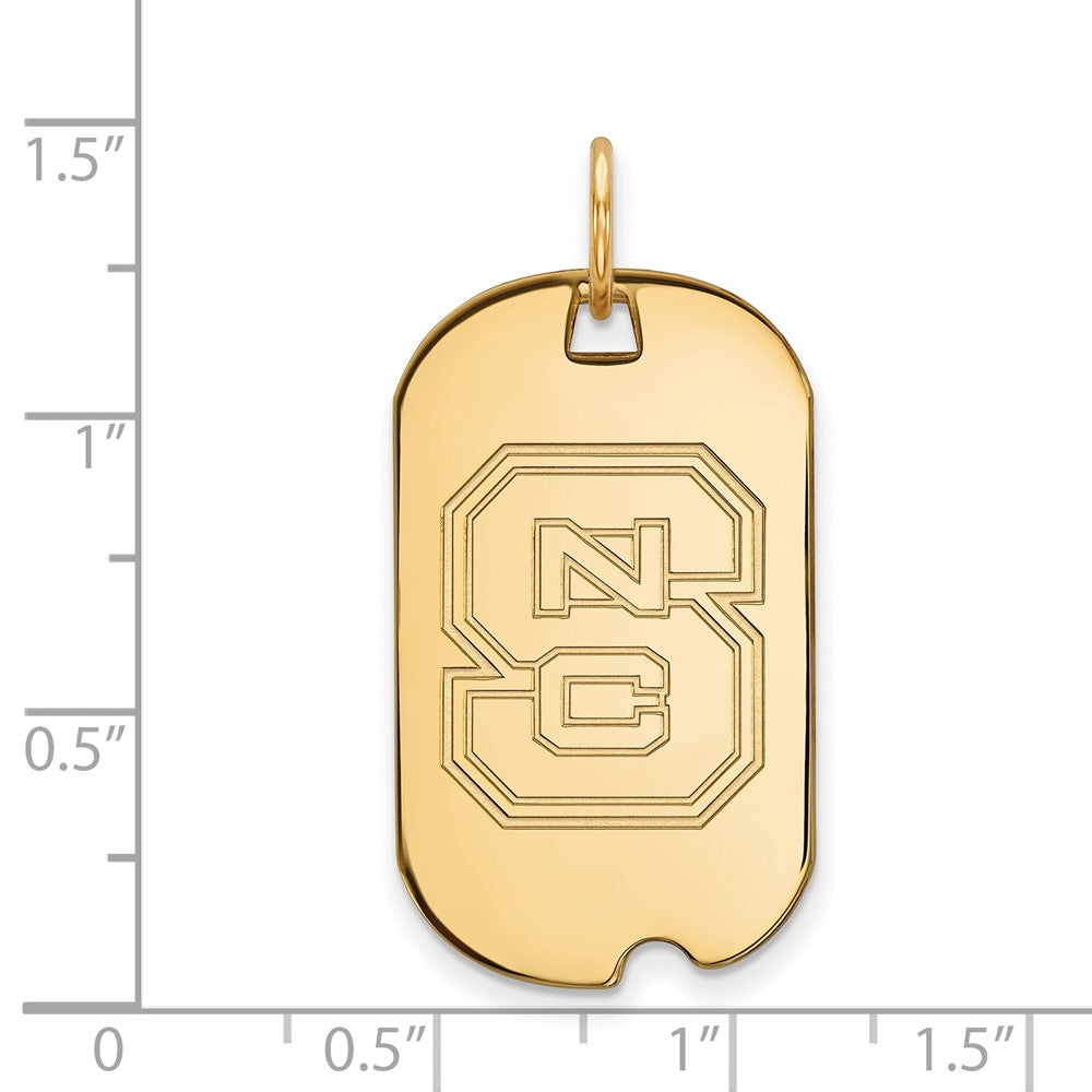 10K Yellow Gold Logoart North Carolina State University N C S Small Dog Tag Pendant