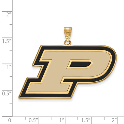Gold Plated Sterling Silver Logoart Purdue University Letter P Extra Large Enameled Pendant