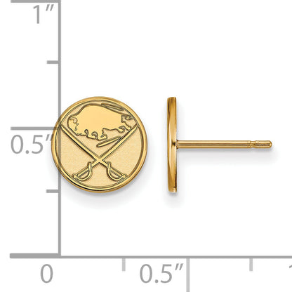 Gold Plated Sterling Silver Nhl Logoart Buffalo Sabres Extra Small Post Earrings