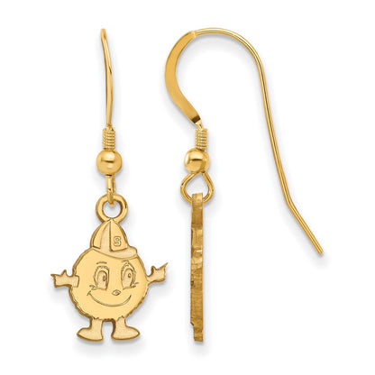 Gold Plated Sterling Silver Logoart Syracuse University Mascot Small Dangle Wire Earrings