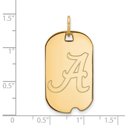10K Yellow Gold Logoart University Of Alabama Small Dog Tag Pendant