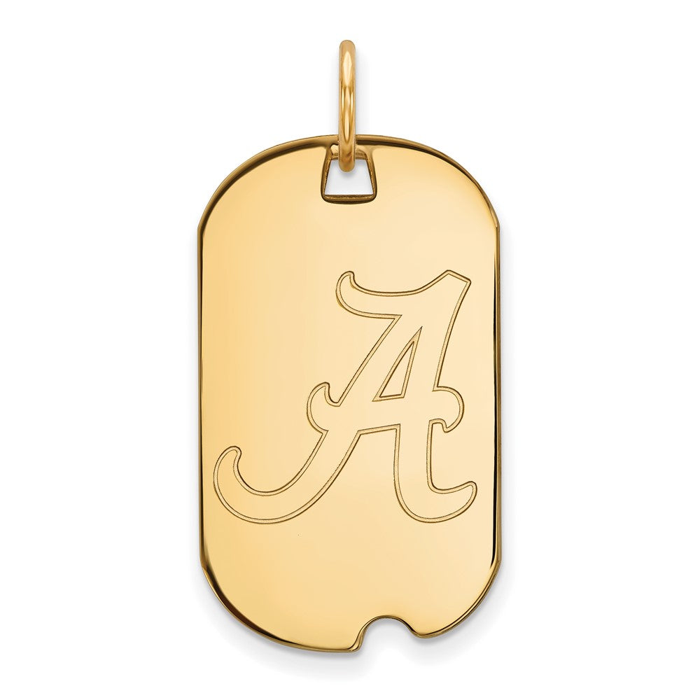 10K Yellow Gold Logoart University Of Alabama Small Dog Tag Pendant