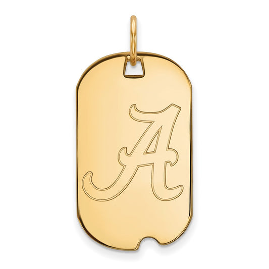 10K Yellow Gold Logoart University Of Alabama Small Dog Tag Pendant