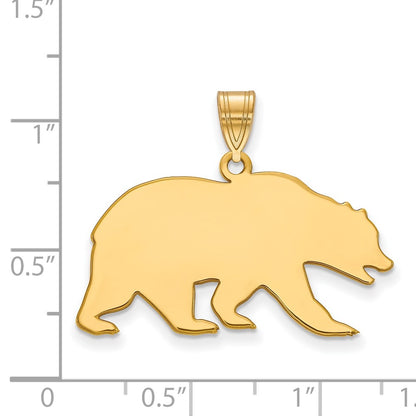 10K Yellow Gold Logoart University Of California Berkeley Bear Large Pendant
