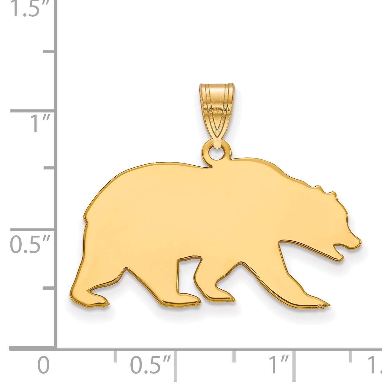 14K Yellow Gold Logoart University Of California Berkeley Bear Large Pendant
