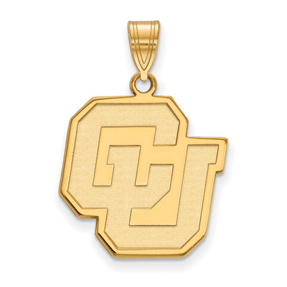 10K Yellow Gold Logoart University Of Colorado C U Large Pendant