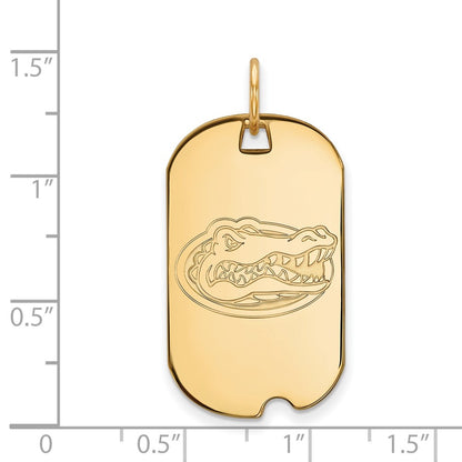 Gold Plated Sterling Silver Logoart University Of Florida Gator Small Dog Tag Pendant