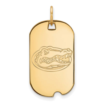 10K Yellow Gold Logoart University Of Florida Gator Small Dog Tag Pendant