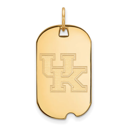 10K Yellow Gold Logoart University Of Kentucky U K Small Dog Tag Pendant