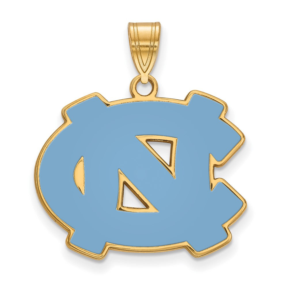 Gold Plated Sterling Silver Logoart University Of North Carolina N C Large Enameled Pendant