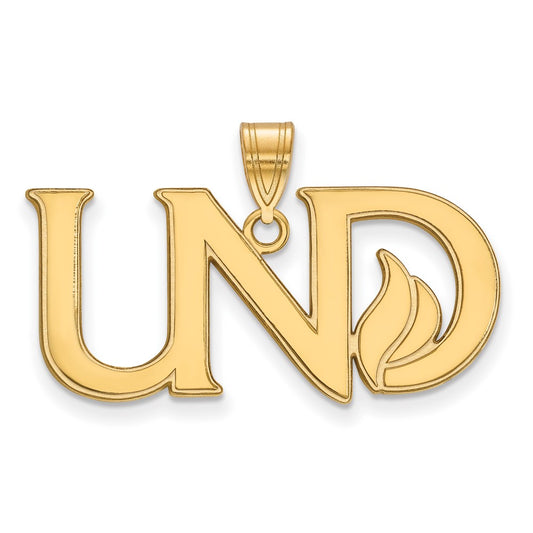 14K Yellow Gold Logoart University Of North Dakota U N D Large Pendant