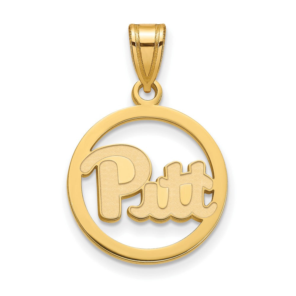 Gold Plated Sterling Silver Logoart University Of Pittsburgh Medium Circle Pendant