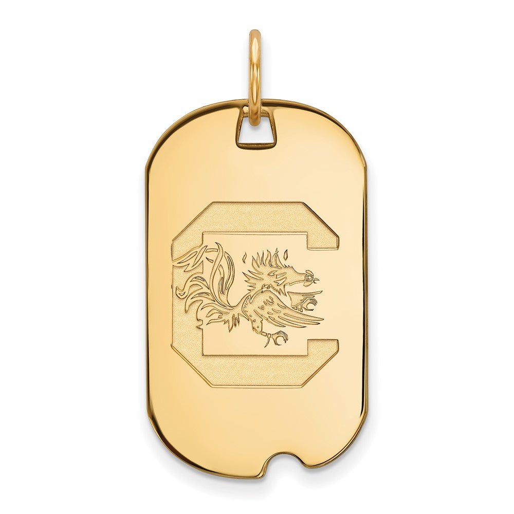 10K Yellow Gold Logoart University Of South Carolina Small Dog Tag Pendant