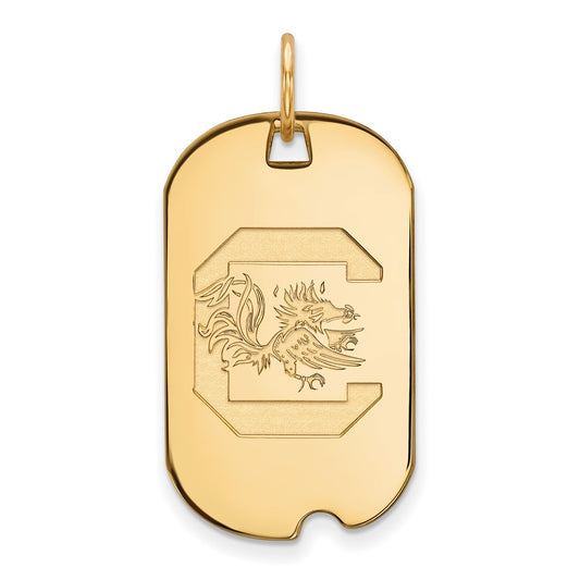 10K Yellow Gold Logoart University Of South Carolina Small Dog Tag Pendant