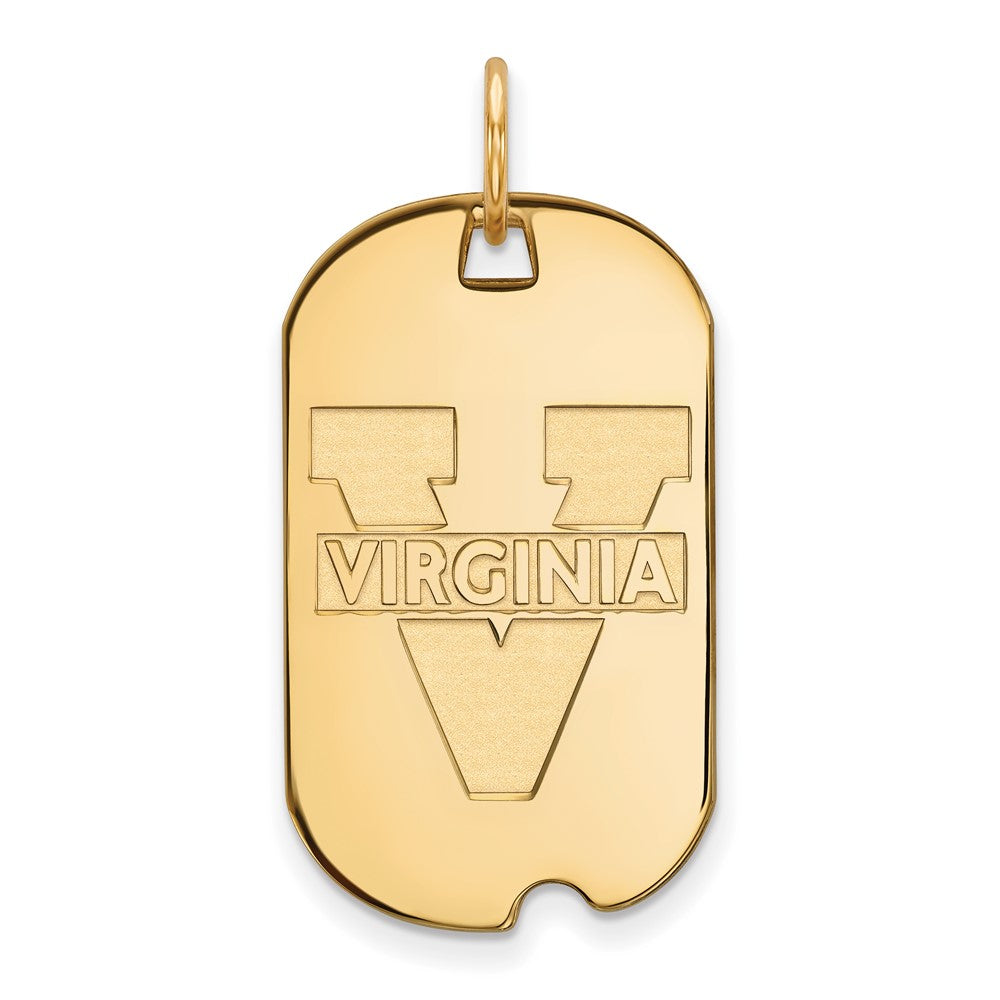 Gold Plated Sterling Silver Logoart University Of Virginia Small Dog Tag Pendant