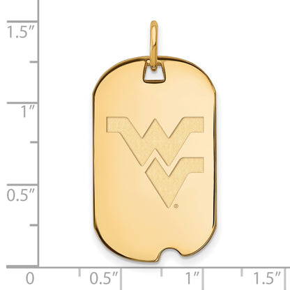 10K Yellow Gold 10Ky Logoart West Virginia University Small Dog Tag
