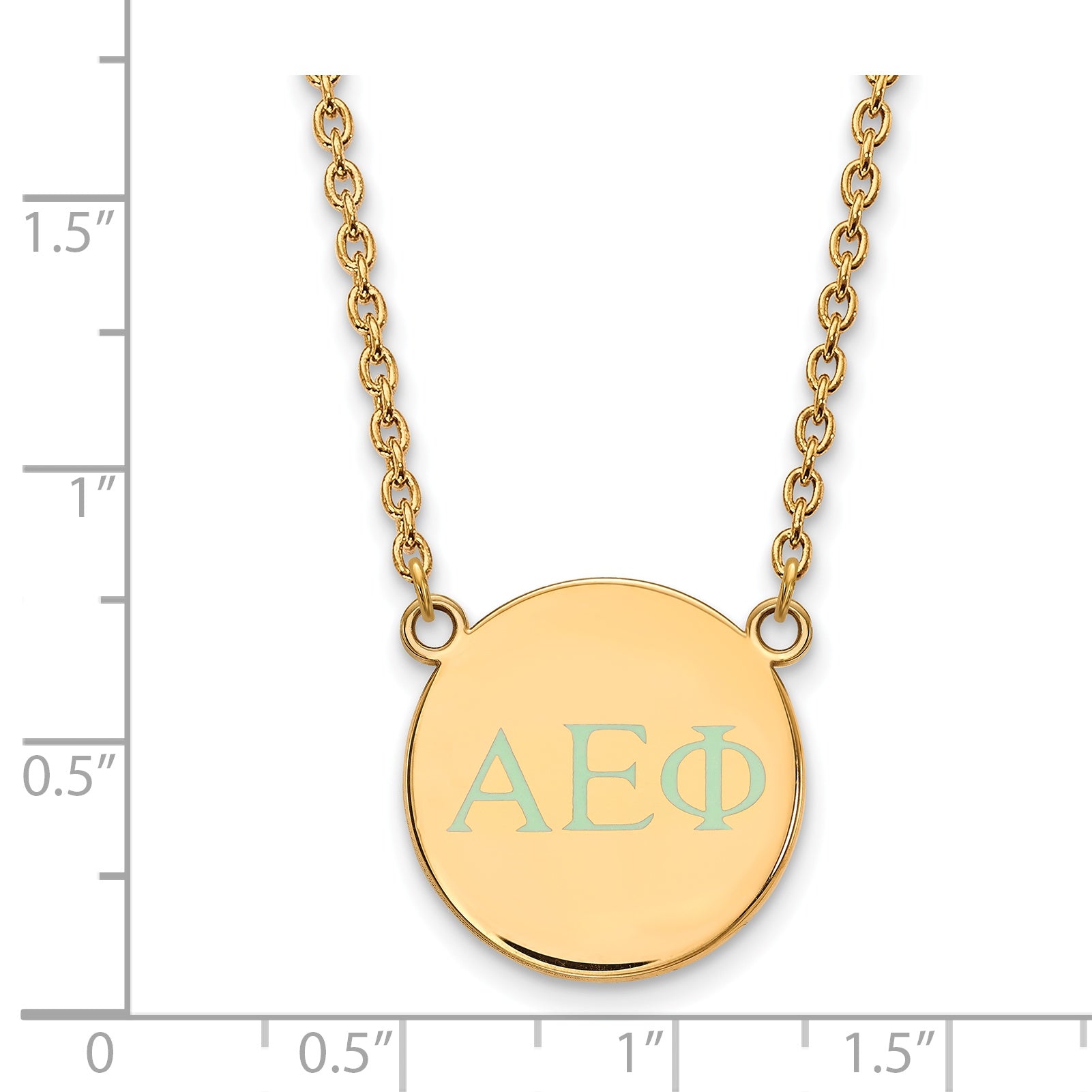 Gold Plated Sterling Silver Logoart Alpha Epsilon Phi Sorority Greek Letters Small Color Enamel Pendant 18 Inch Necklace