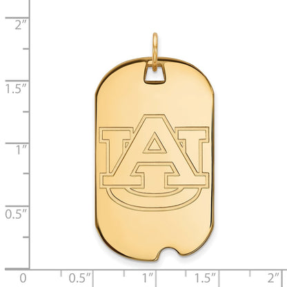 10K Yellow Gold Logoart Auburn University Large Dog Tag Pendant