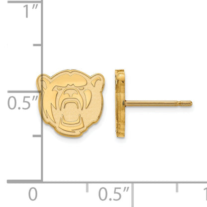14K Yellow Gold Logoart Baylor University Extra Small Post Earrings