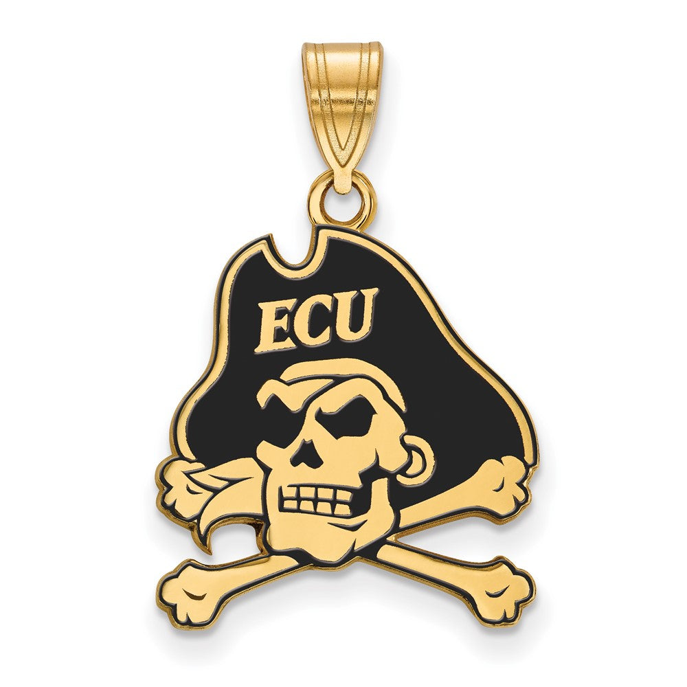 Gold Plated Sterling Silver Logoart East Carolina University Pirate Large Enameled Pendant