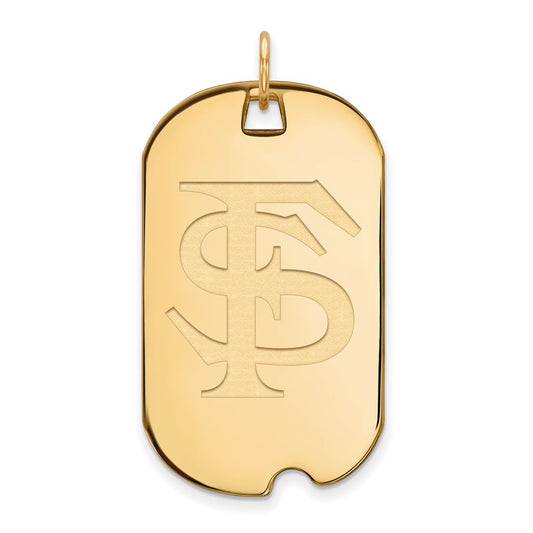 Gold Plated Sterling Silver Logoart Florida State University F S Large Dog Tag Pendant