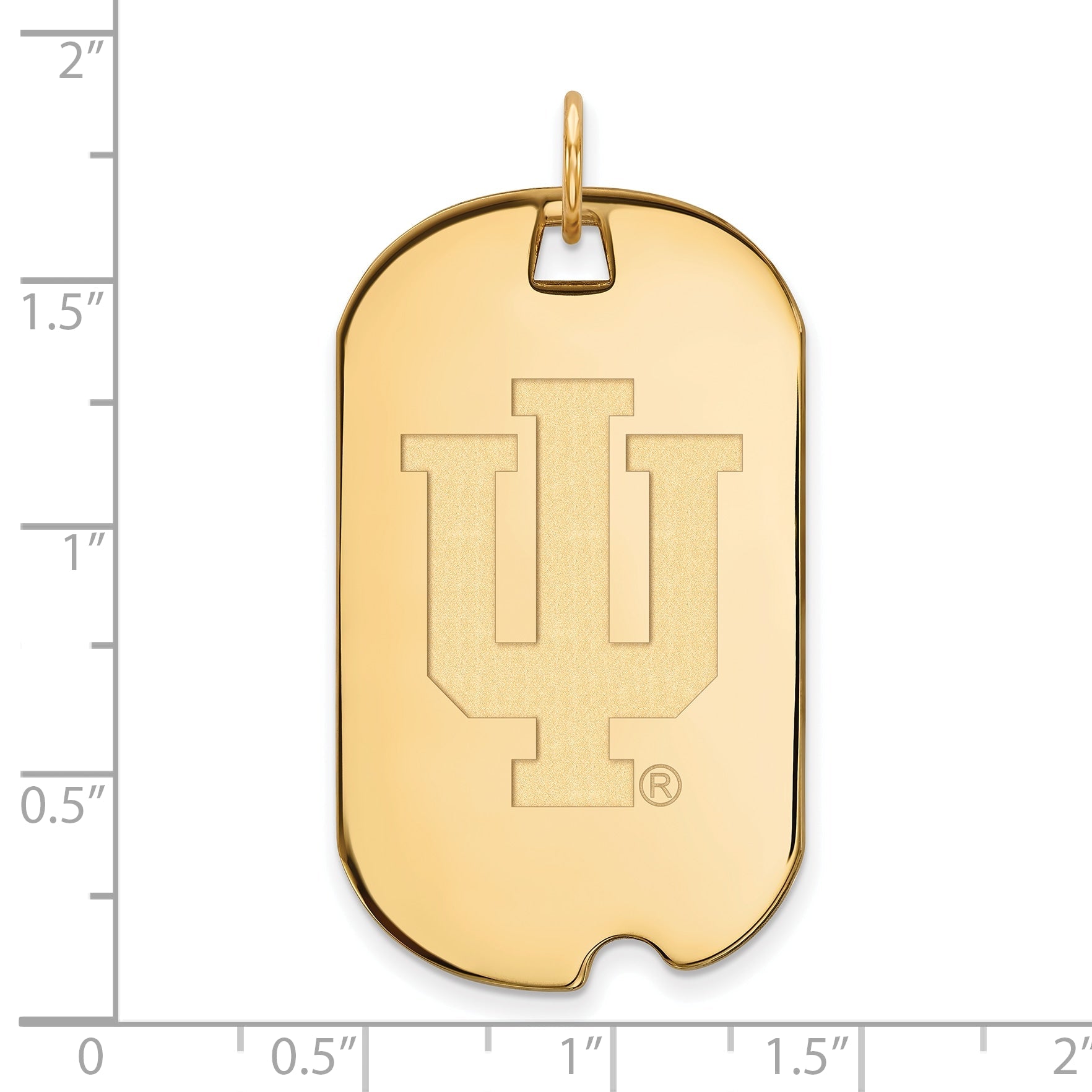 Gold Plated Sterling Silver Logoart Indiana University I U Large Dog Tag Pendant