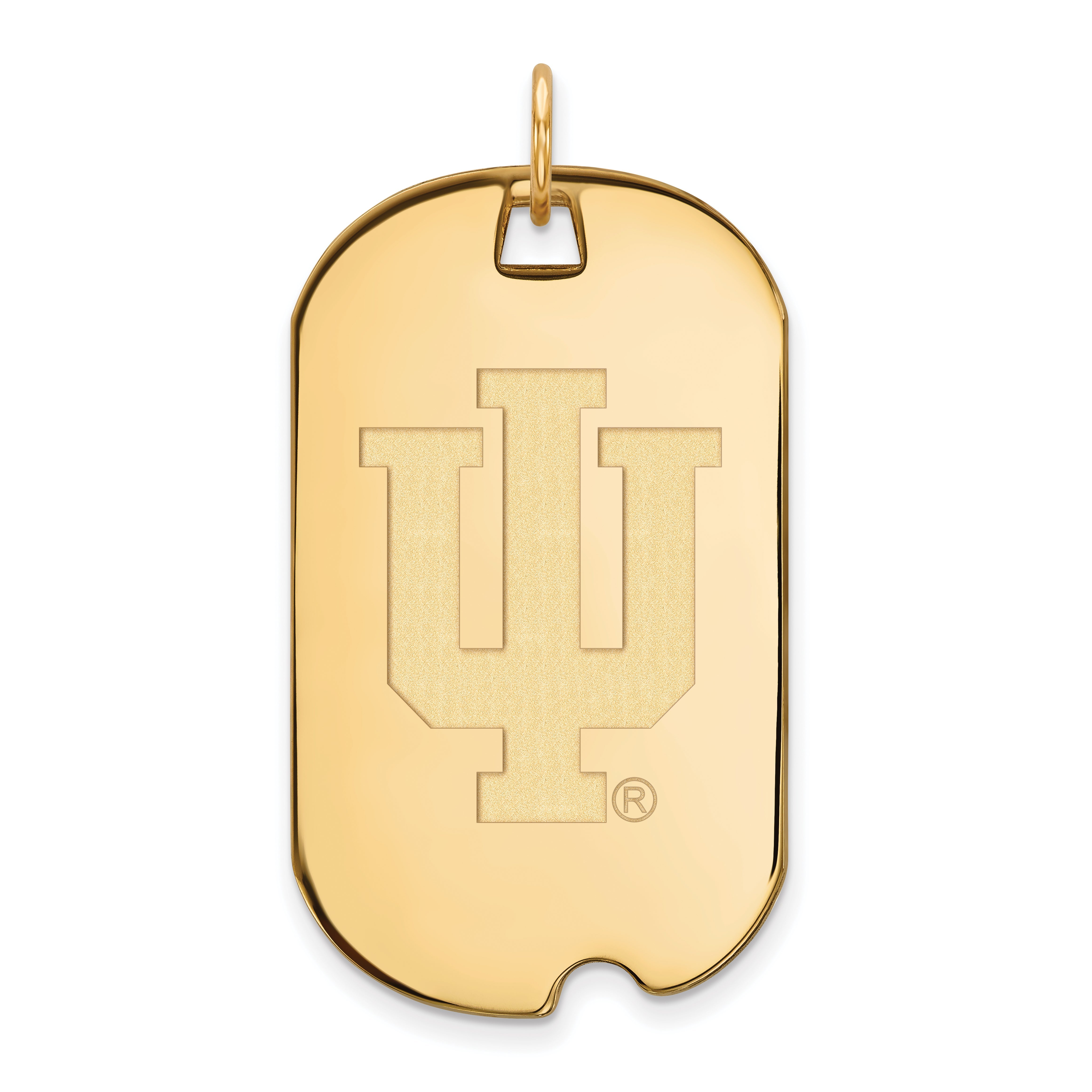 Gold Plated Sterling Silver Logoart Indiana University I U Large Dog Tag Pendant
