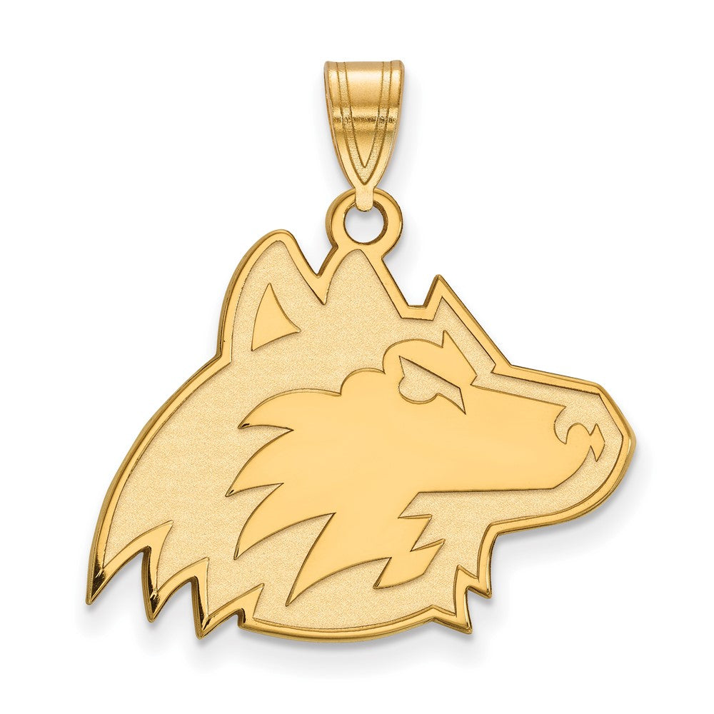 Gold Plated Sterling Silver Logoart Northern Illinois University Huskie Large Pendant