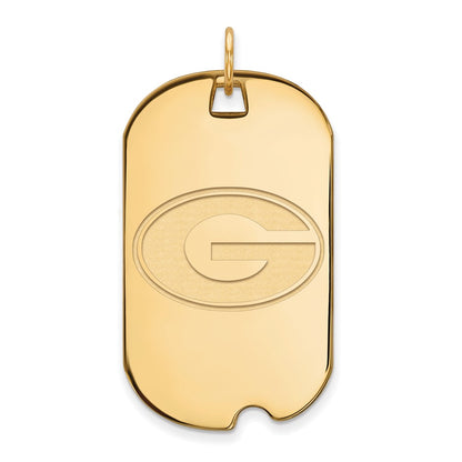 Gold Plated Sterling Silver Logoart University Of Georgia Letter G Large Dog Tag Pendant