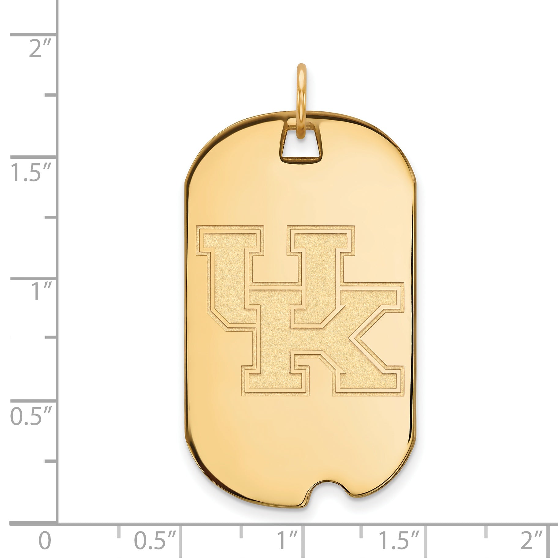 14K Yellow Gold Logoart University Of Kentucky U K Large Dog Tag Pendant