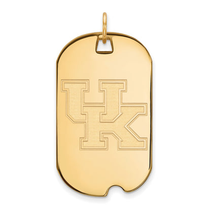 Gold Plated Sterling Silver Logoart University Of Kentucky U K Large Dog Tag Pendant