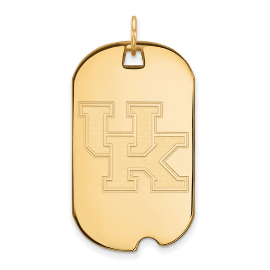 Gold Plated Sterling Silver Logoart University Of Kentucky U K Large Dog Tag Pendant