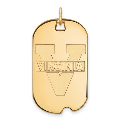 10K Yellow Gold Logoart University Of Virginia Large Dog Tag Pendant