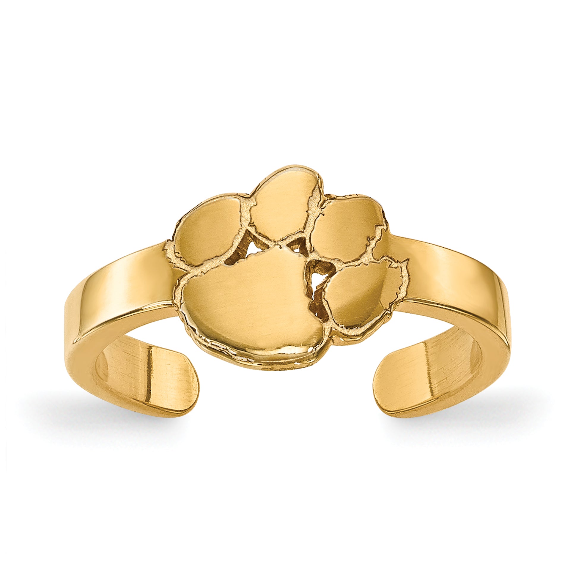 Gold Plated Sterling Silver Logoart Clemson University Tiger Paw Toe Ring