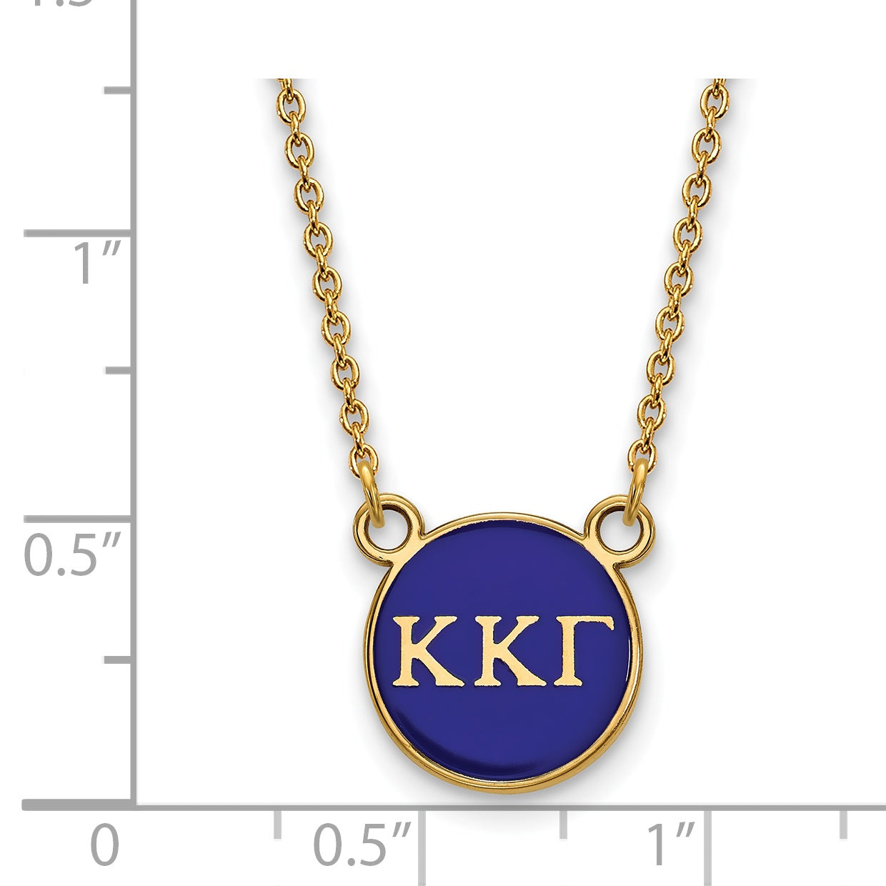 Gold Plated Sterling Silver Logoart Kappa Gamma Sorority Greek Letters Small Color Enamel Pendant 18 Inch Necklace