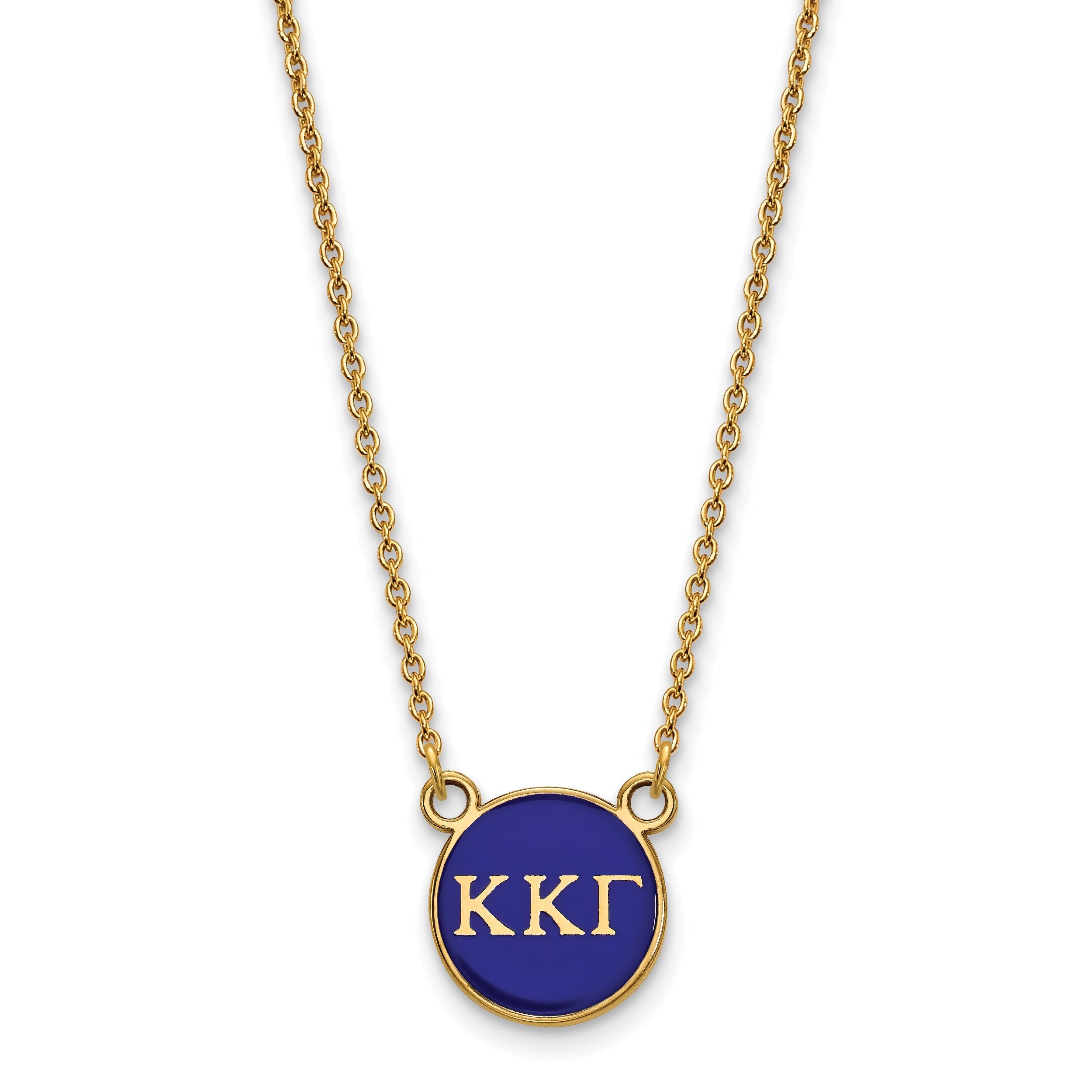 Gold Plated Sterling Silver Logoart Kappa Gamma Sorority Greek Letters Small Color Enamel Pendant 18 Inch Necklace