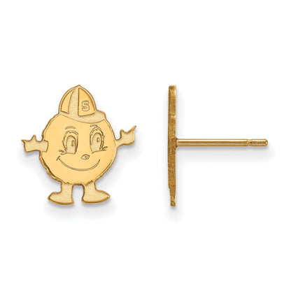 14K Yellow Gold Logoart Syracuse University Mascot Small Post Earrings