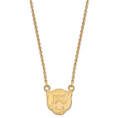 Gold Plated Sterling Silver Logoart Baylor University Small Pendant 18 Inch Necklace
