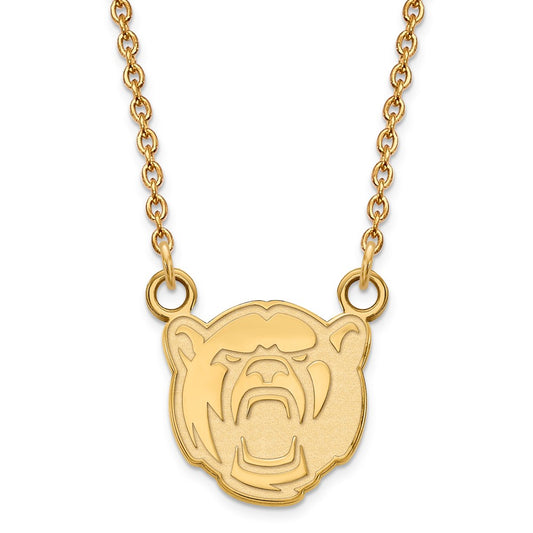 Gold Plated Sterling Silver Logoart Baylor University Small Pendant 18 Inch Necklace