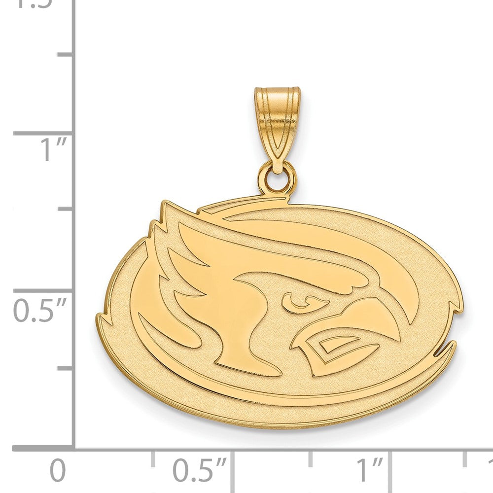 Gold Plated Sterling Silver Logoart Iowa State University Cardinal Large Pendant