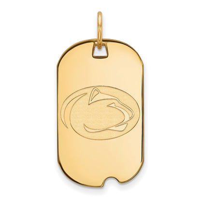 14K Yellow Gold Logoart Penn State University Lion Small Dog Tag Pendant
