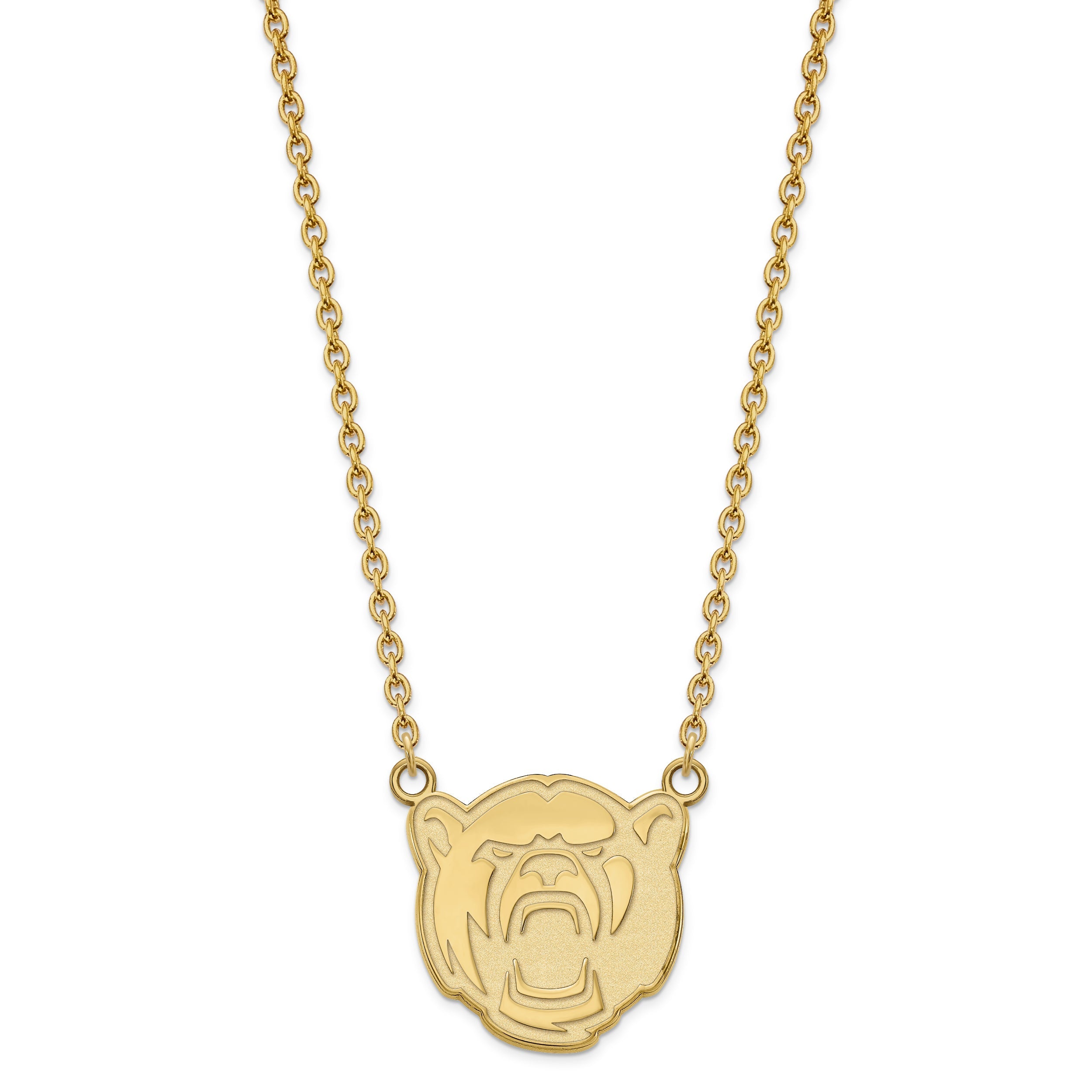 Gold Plated Sterling Silver Logoart Baylor University Large Pendant 18 Inch Necklace