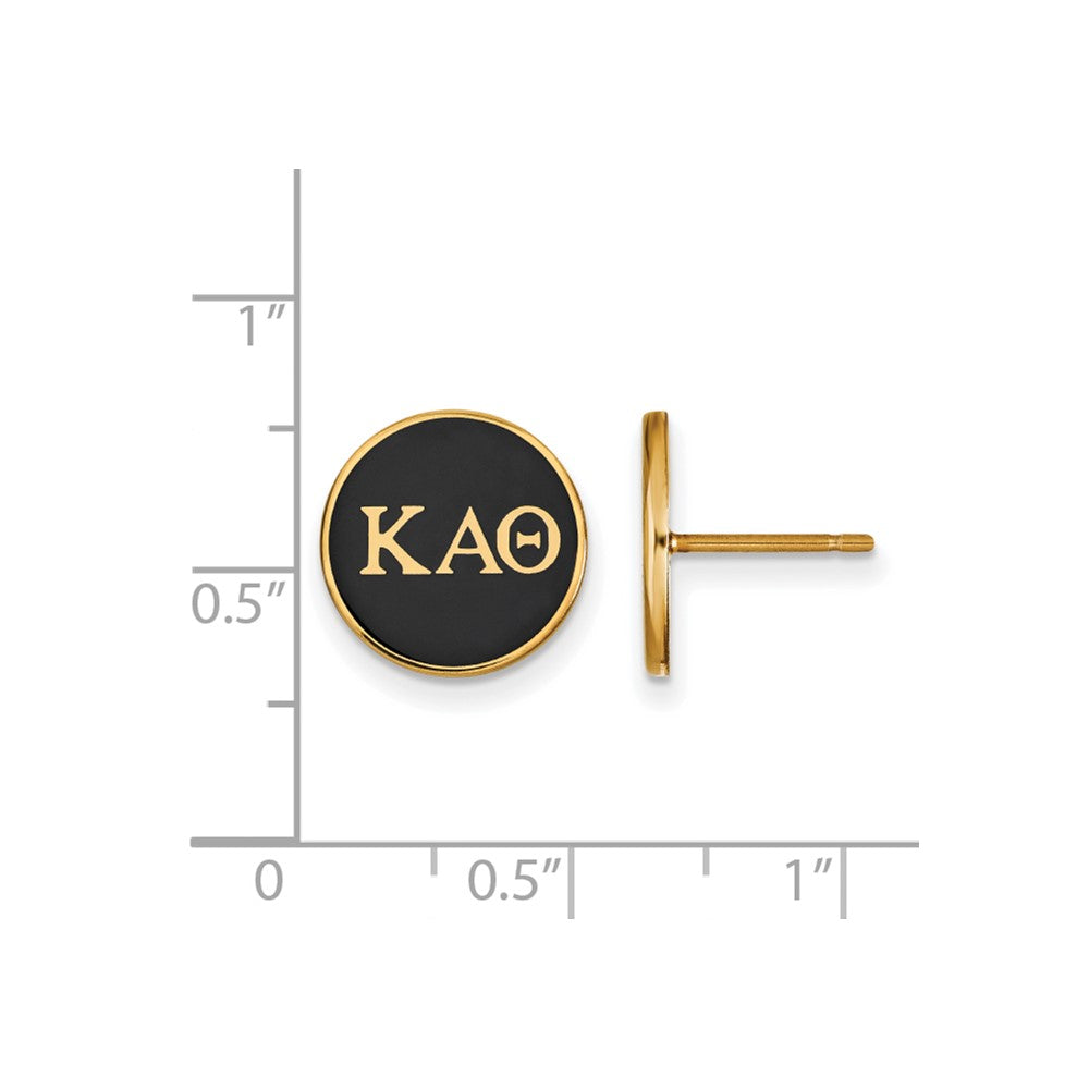 Gold Plated Sterling Silver Logoart Kappa Alpha Theta Sorority Greek Letters Color Enamel Post Earrings