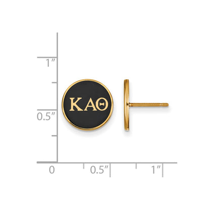 Gold Plated Sterling Silver Logoart Kappa Alpha Theta Sorority Greek Letters Color Enamel Post Earrings
