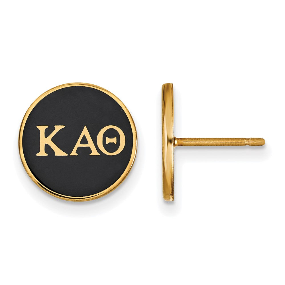 Gold Plated Sterling Silver Logoart Kappa Alpha Theta Sorority Greek Letters Color Enamel Post Earrings