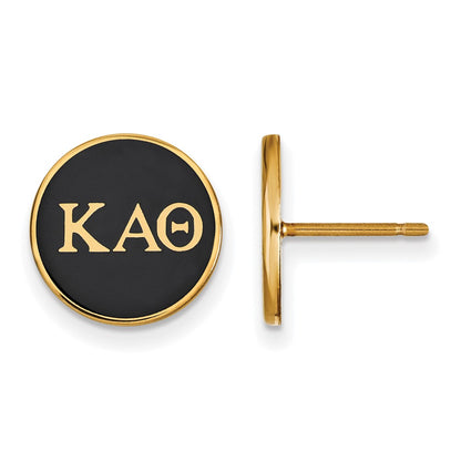 Gold Plated Sterling Silver Logoart Kappa Alpha Theta Sorority Greek Letters Color Enamel Post Earrings