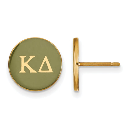 Gold Plated Sterling Silver Logoart Kappa Delta Sorority Greek Letters Color Enamel Post Earrings