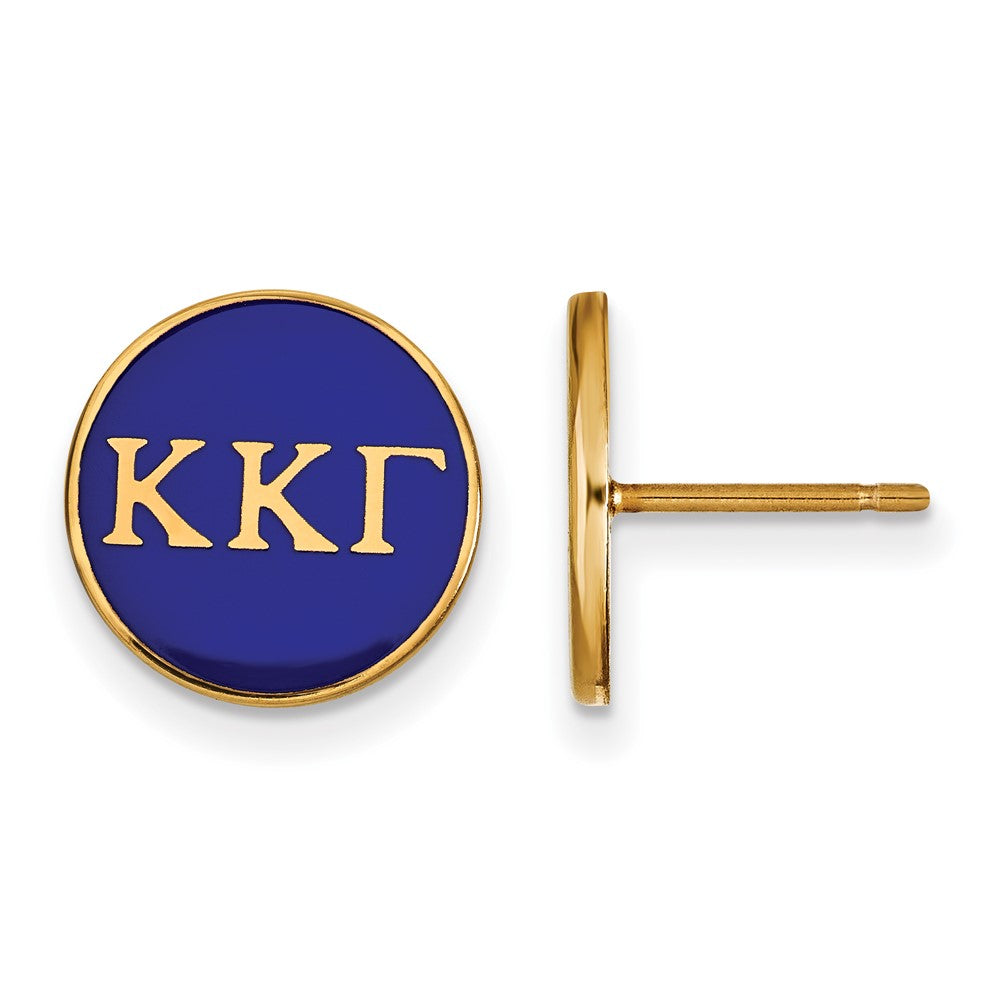 Gold Plated Sterling Silver Logoart Kappa Gamma Sorority Greek Letters Color Enamel Post Earrings